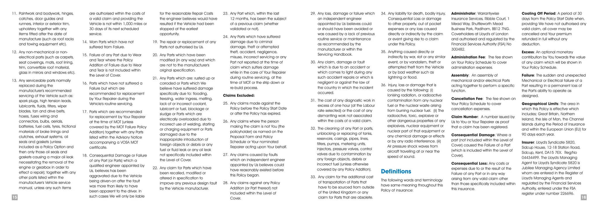 Car Warranty Insurance Uk