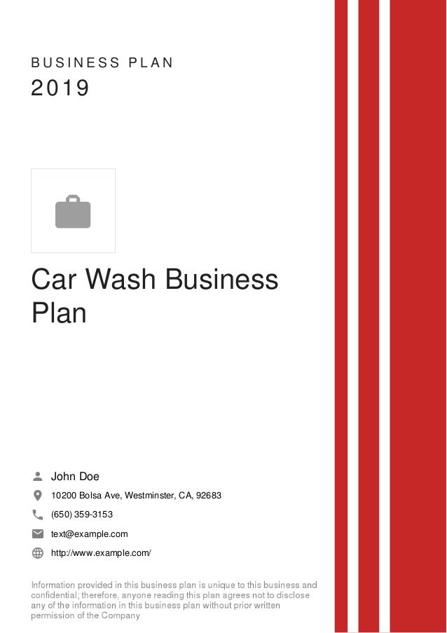 examples of car wash business plans