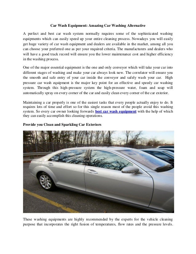 Car Wash Equipment Amazing Car Washing Alternative