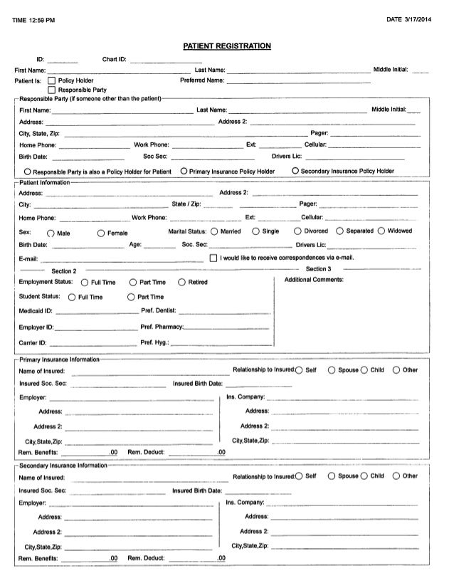 cary dental rejuvenation patient registration form dental registration form