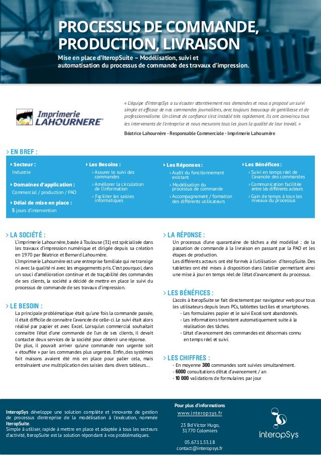 Processus Bpm Cas Client Imprimerie Lahournère