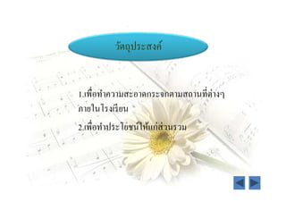 วัตถุประสงค์


1.เพือทําความสะอาดกระจกตามสถานทีต่างๆ
ภายในโรงเรี ยน
2.เพือทําประโยชน์ให้แก่ส่วนรวม
 