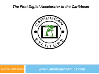 www.CaribbeanStartups.com
1
Summer 2016 Cohort
The First Digital Accelerator in the Caribbean
 
