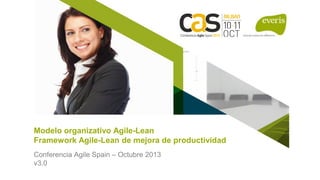 1
Modelo organizativo Agile-Lean
Framework Agile-Lean de mejora de productividad
Xavier Albaladejo
CAS2013 - Conferencia Agile Spain – Octubre 2013
 
