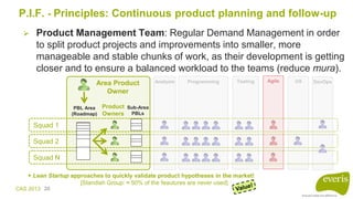CAS 2013 20
Analysis
 Product Management Team: Regular Demand Management in order
to split product projects and improveme...