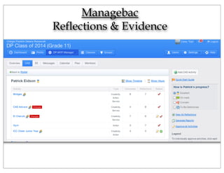 Managebac
Reflections & Evidence
 