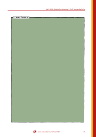 INSS 2015 – Direito Constitucional – Profª Alessandra Vieira
www.acasadoconcurseiro.com.br 21
Caso 1 / Caso 2
 