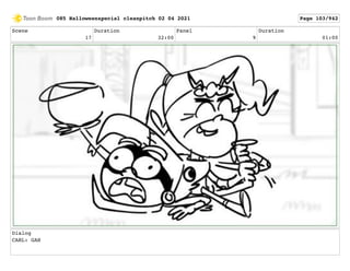 Scene
17
Duration
32:00
Panel
9
Duration
01:00
Dialog
CARL: GAH
085 Halloweenspecial cleanpitch 02 04 2021 Page 103/942
 