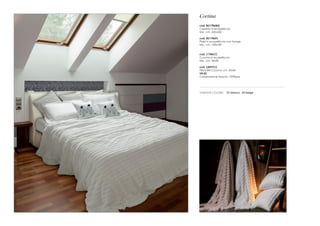 Cortina 
cod. BU1786MA 
Coperta in ecopelliccia 
Mis.: cm. 260x260 
cod. BU1786PL 
Plaid in ecopelliccia con frange 
Mis.: cm. 140x180 
cod. L1786CC 
Cuscino in ecopelliccia 
Mis.: cm. 50x50 
cod. L2097CC 
PINGUINI Cuscino cm. 45x45 
VR.02 
Composizione tessuto: 100%pes 
varianti colore: 01 bianco 03 beige 
 