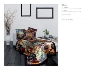 Atlantis 
cod. BU1992PW 
Plaid patchwork in velluto stampato cm. 140x180 
cod. L1992CC 
Cuscino quadrato in velluto stampato cm. 45x45 
composizione:100%pes 
varianti colore: 04 oro 
 
