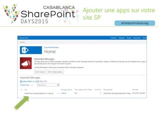 Ajouter une apps sur votre
site SP
 