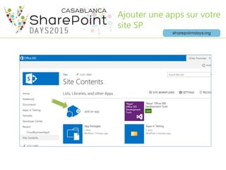Ajouter une apps sur votre
site SP
 