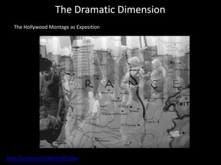 The Dramatic Dimension
  The Hollywood Montage as Exposition




http://youtu.be/CiWnFqW5akw
 