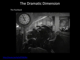 The Dramatic Dimension
The Flashback
http://youtu.be/iq7vZTO81Ro
 