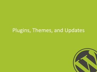 Plugins, Themes, and Updates

 
