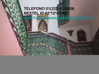 TELEFONO 01(222)6174258
NEXTEL ID 62*12*45905
http://lotesycasaspuebla.blogspot.mx/
 
