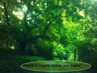 Aspire to inspire before you expire
 