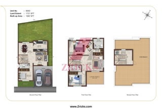 Ground Floor Plan First Floor Plan Terrace Floor Plan
Unit No : B002
Land Extent : 1721 SFT
Built-up Area : 1992 SFT
W
E
N
S
www.Zricks.com
 