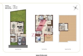 Ground Floor Plan First Floor Plan Terrace Floor Plan
Unit No : B004
Land Extent : 1986 SFT
Built-up Area : 2279 SFT
W
E
N
S
www.Zricks.com
 
