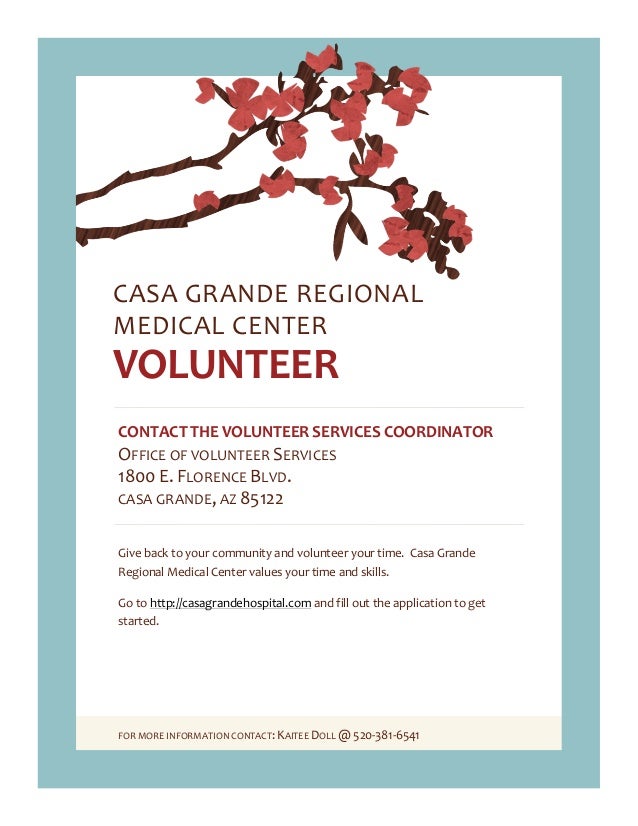 casa grande hospital volunteer flyer volunteer flyer