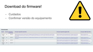 Download do firmware!
- Cuidados
- Confirmar versão do equipamento
 