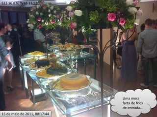 S22 16.836 W48 33.526




                               Uma mesa
                               farta de frios
                               de entrada...
15 de maio de 2011, 00:17:44
 