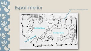 Espai interior
Pati de llums
Pati de llums
Habitacions poligonals
 