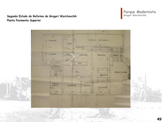 Parque Modernista
Gregori WarchavchikSegundo Estudo de Reforma de Gregori Warchavchik
Planta Pavimento Superior
49
 