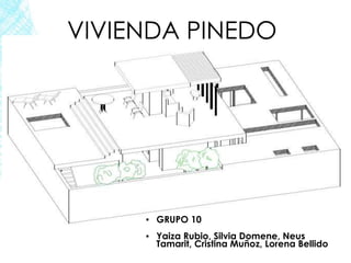 VIVIENDA PINEDO
▪ GRUPO 10
▪ Yaiza Rubio, Silvia Domene, Neus
Tamarit, Cristina Muñoz, Lorena Bellido
 