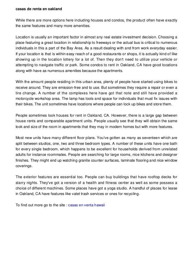 Casas de renta en oakland