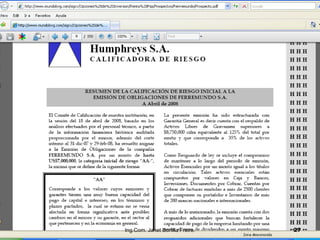 Obtener la Calificación de Riesgo




                Ing.Com. Janet Bonilla Freire.   27
 