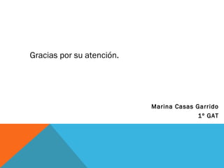 Gracias por su atención.

Marina Casas Garrido
1º GAT

 