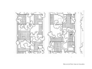 Mies van der Rohe. Casa con tres patios
 