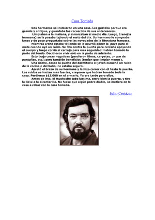 Casa Tomada- Reescritura