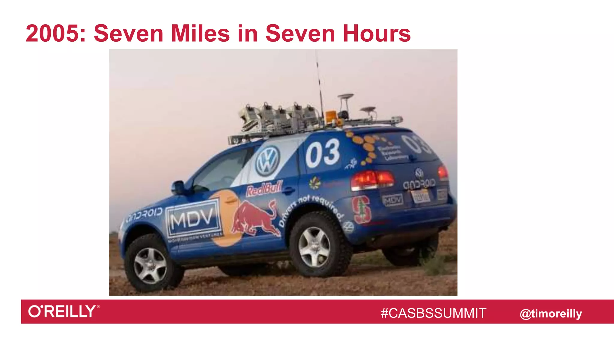 #CASBSSUMMIT @timoreilly
2005: Seven Miles in Seven Hours
#CASBSSUMMIT
 