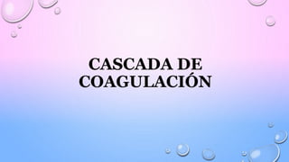 CASCADA DE
COAGULACIÓN
 