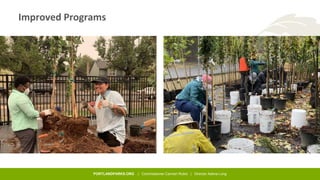 PORTLANDPARKS.ORG | Commissioner Carmen Rubio | Director Adena Long
Improved Programs
 