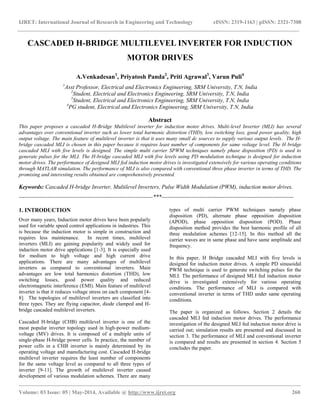 Cascaded h bridge multilevel inverter for induction motor drives | PDF