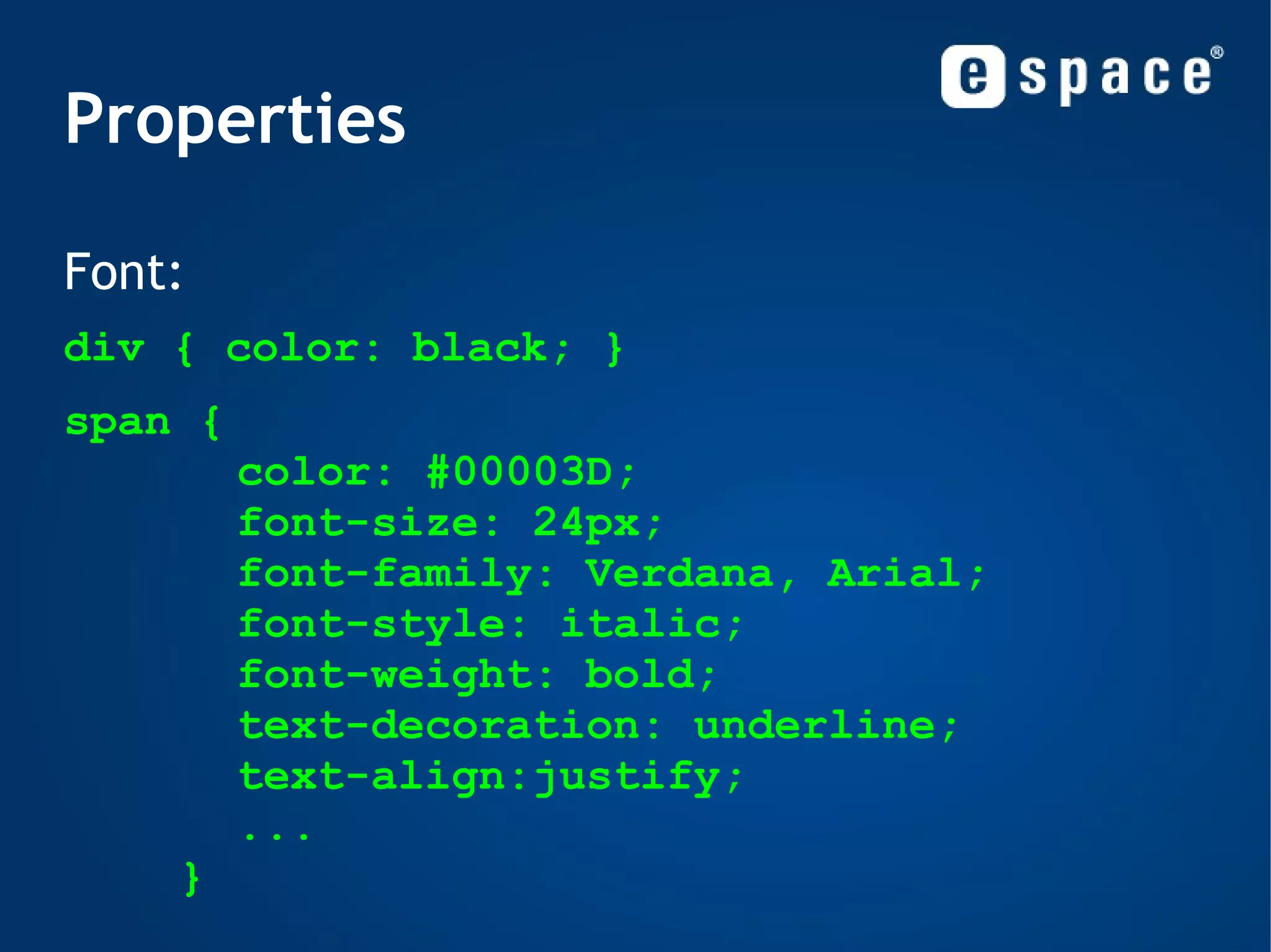 Linking CSS to HTML 1) Inline Styles:  Using the  style  attribute which is supported by every HTML tag: <h1 style=&quot;color:red;&quot;> My Headline </h1> The simplest way but repetitive across multiple HTML elements 