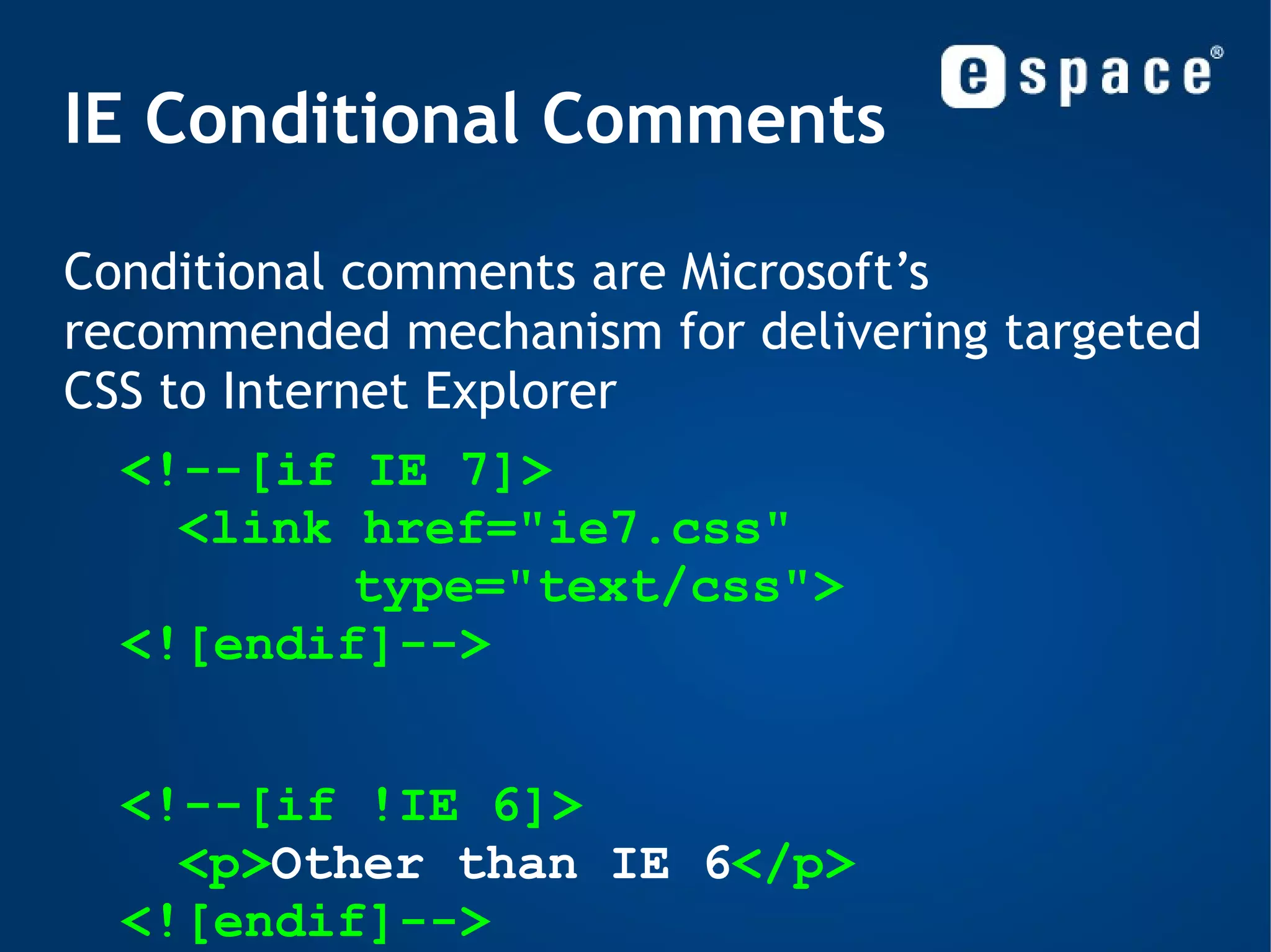 Block vs Inline Using the  display  property: #menu li { display:  inline ; } #menu a { display:  block ; } CSS does not affect the markup: Setting the  display  property to  block  for a  span  element doesn’t allow you to nest an  h1  element inside it, because the HTML document type definition forbids that. 