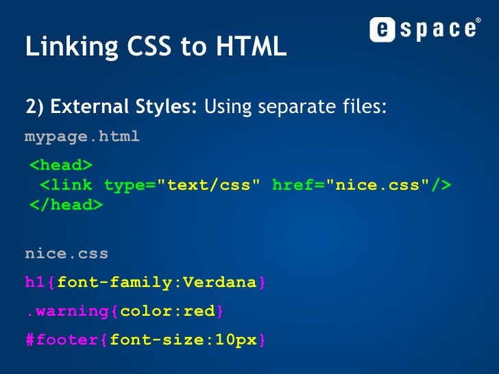 Cascading Style Sheets - Part 01
