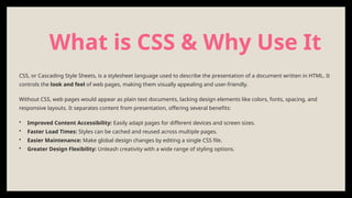Comprehensive Guide to CSS for Modern Web Design and Styling | PPTX