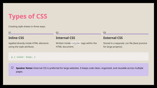 Modern Tags Example Css Comprehensive Guide to CSS for Modern Web Design and Styling | PPTX