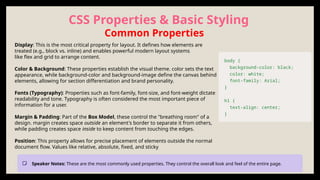 Comprehensive Guide to CSS for Modern Web Design and Styling | PPTX