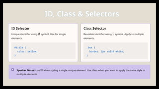 Comprehensive Guide to CSS for Modern Web Design and Styling | PPTX