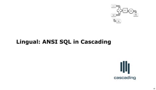 Failure
Traps
bonus
allocation
employee
PMML
classifier
quarterly
sales
Join
Count
leads
Lingual: ANSI SQL in Cascading
40
 