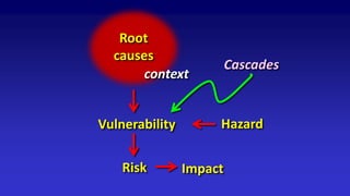 Root
causes
Vulnerability Hazard
Risk Impact
context
Cascades
 