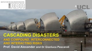 CASCADING DISASTERS
AND COMPOUND, INTERCONNECTED
AND INTERACTING RISKS
Prof. David Alexander and Dr Gianluca Pescaroli
 