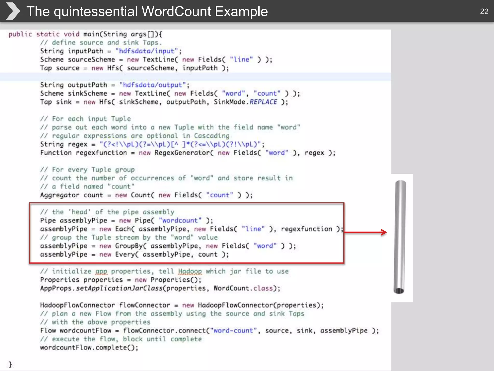 22The quintessential WordCount Example
 