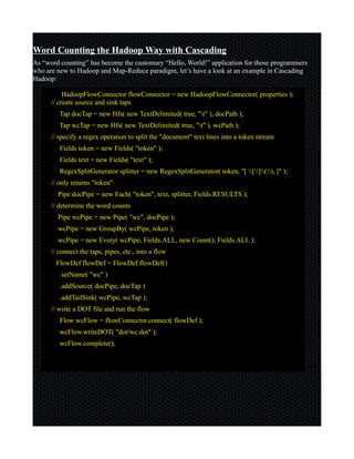 Data Processing with Cascading Java API on Apache Hadoop | PDF